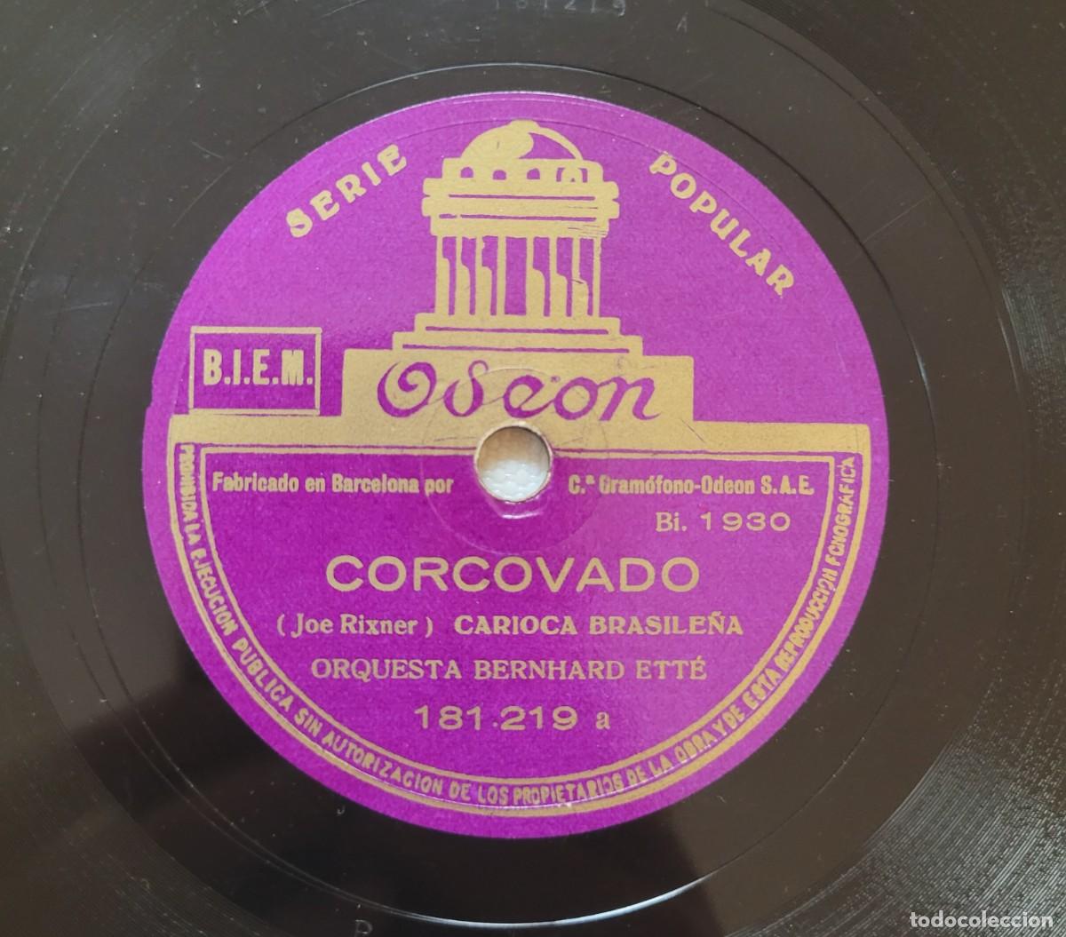 Discos de pizarra: DISCO 78 RPM - ODEON - ORQ. BERNHARD ETT&Eacute; - EN EL HAREM / CORCOVADO - Foto 4