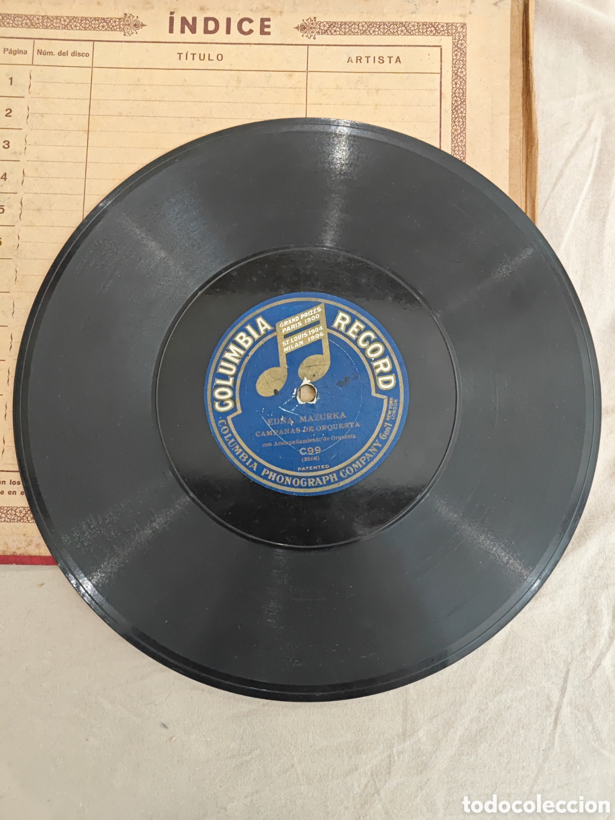 Discos de pizarra: Edna Mazurka - Traumerel. Disco pizarra - Foto 1