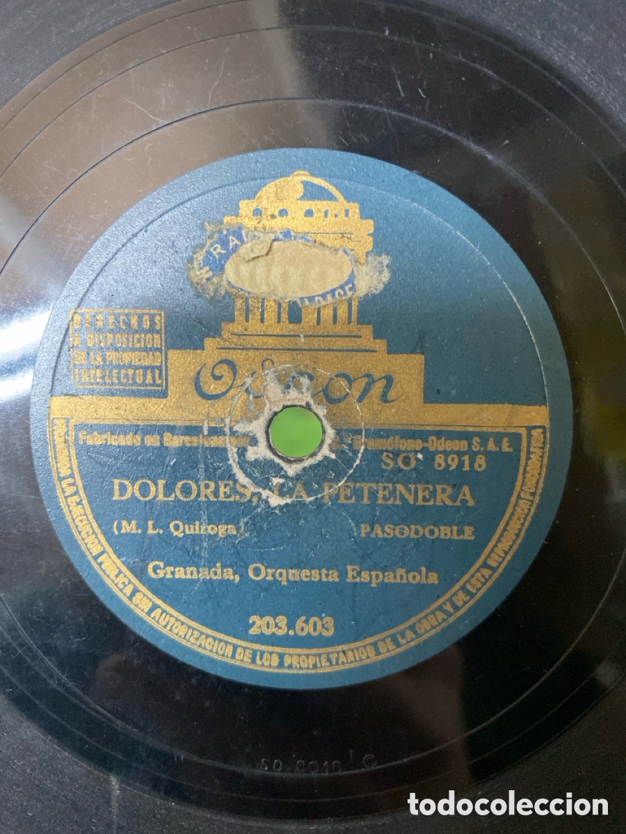 Discos de pizarra: PIZARRA MANOLETE / DOLORES LA PETENERA. PASODOBLE - Foto 2