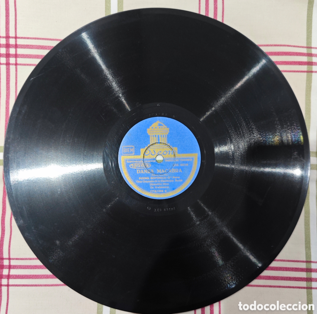 Discos de pizarra: Danza Macabra (Gran orquesta de la Staatsoper. Berl&iacute;n) - Disco pizarra - Foto 1