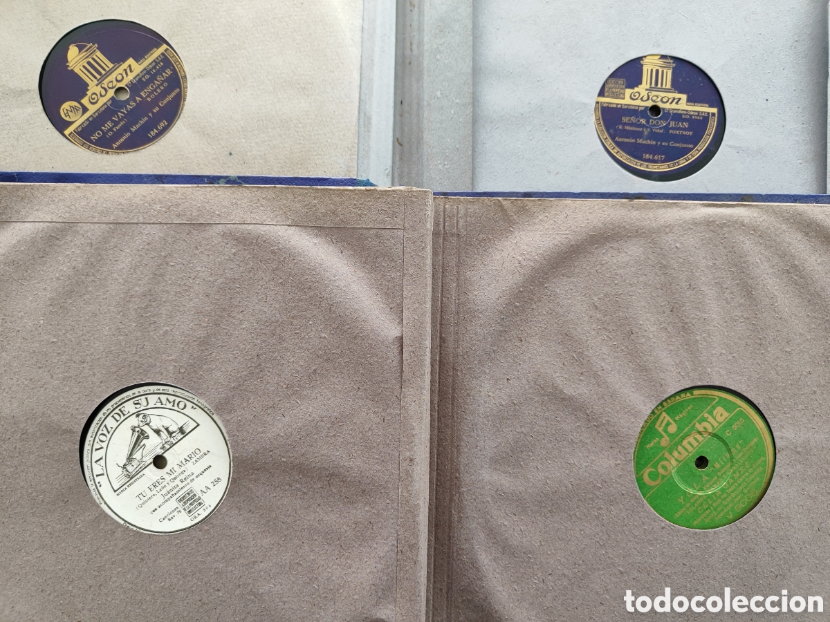 Discos de pizarra: LOTE DE 3 ALBUMES CON 25 DISCOS DE PIZARRA - Foto 2
