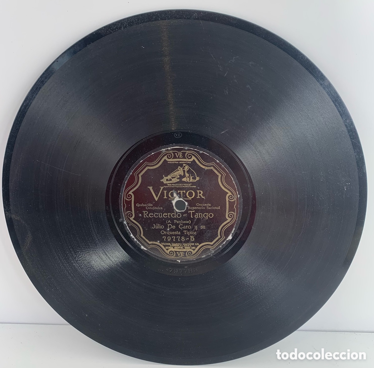 Discos de pizarra: 01_disco la voz de su amo / Recuerdo de tango - Foto 1
