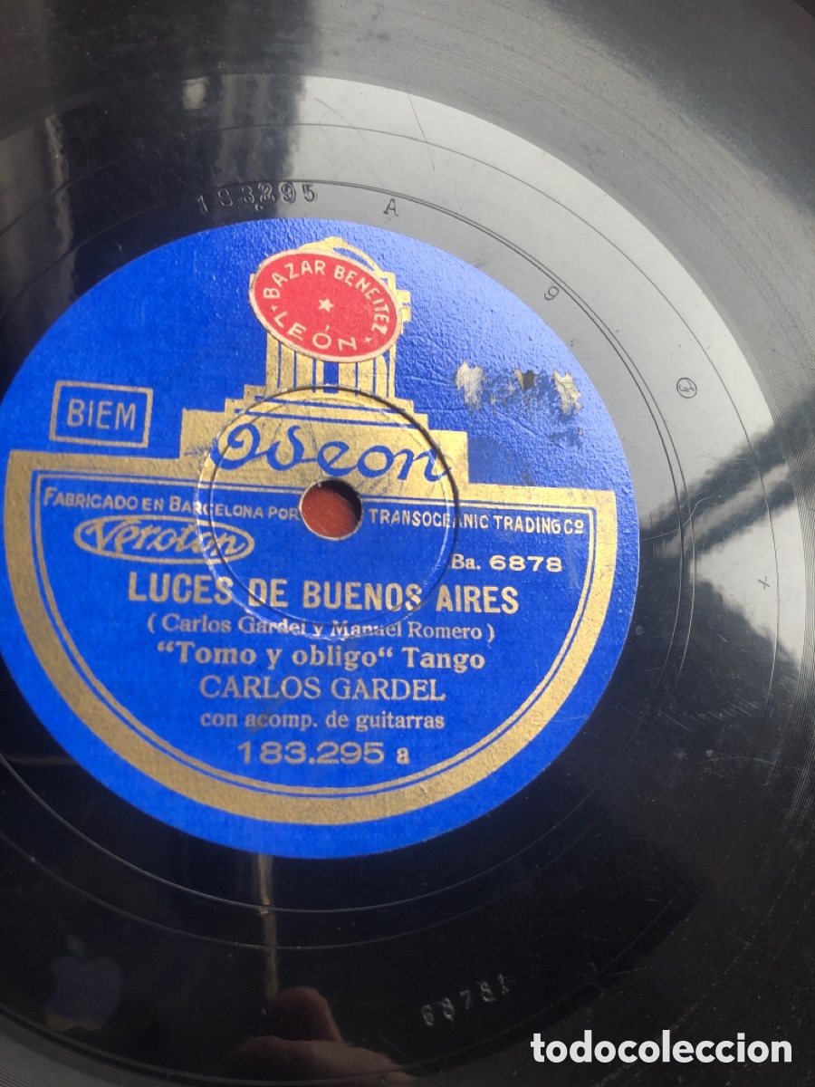 Discos de pizarra: Luces de Buenos Aires Carlos Gardel - Foto 1