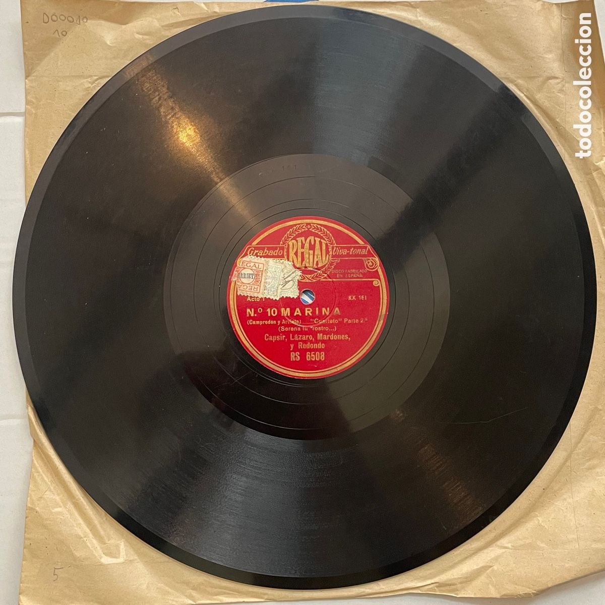 Discos de pizarra: Regal - Marina (Arrieta y Camprodon) - Cuarteto - Foto 2