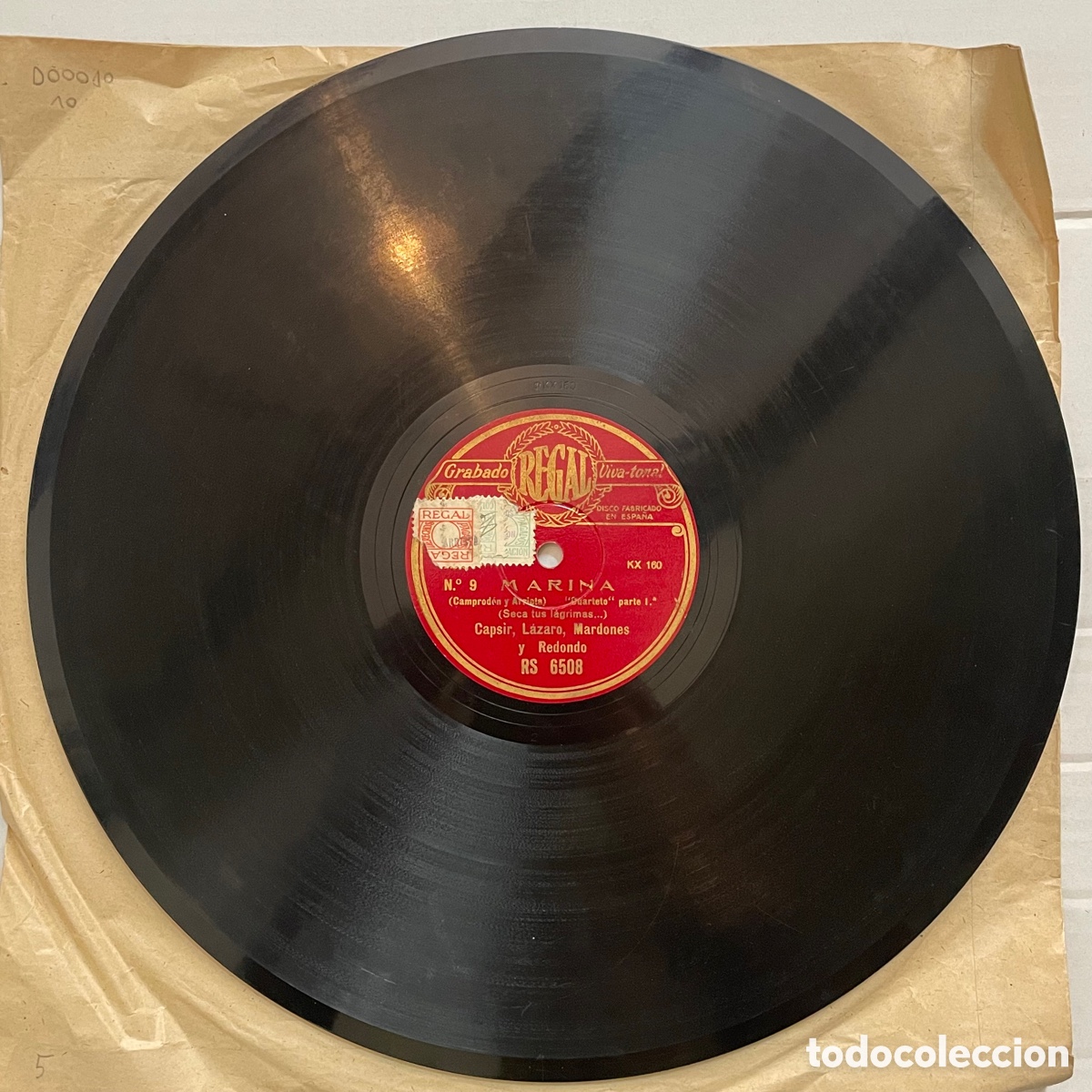 Discos de pizarra: Regal - Marina (Arrieta y Camprodon) - Cuarteto - Foto 1