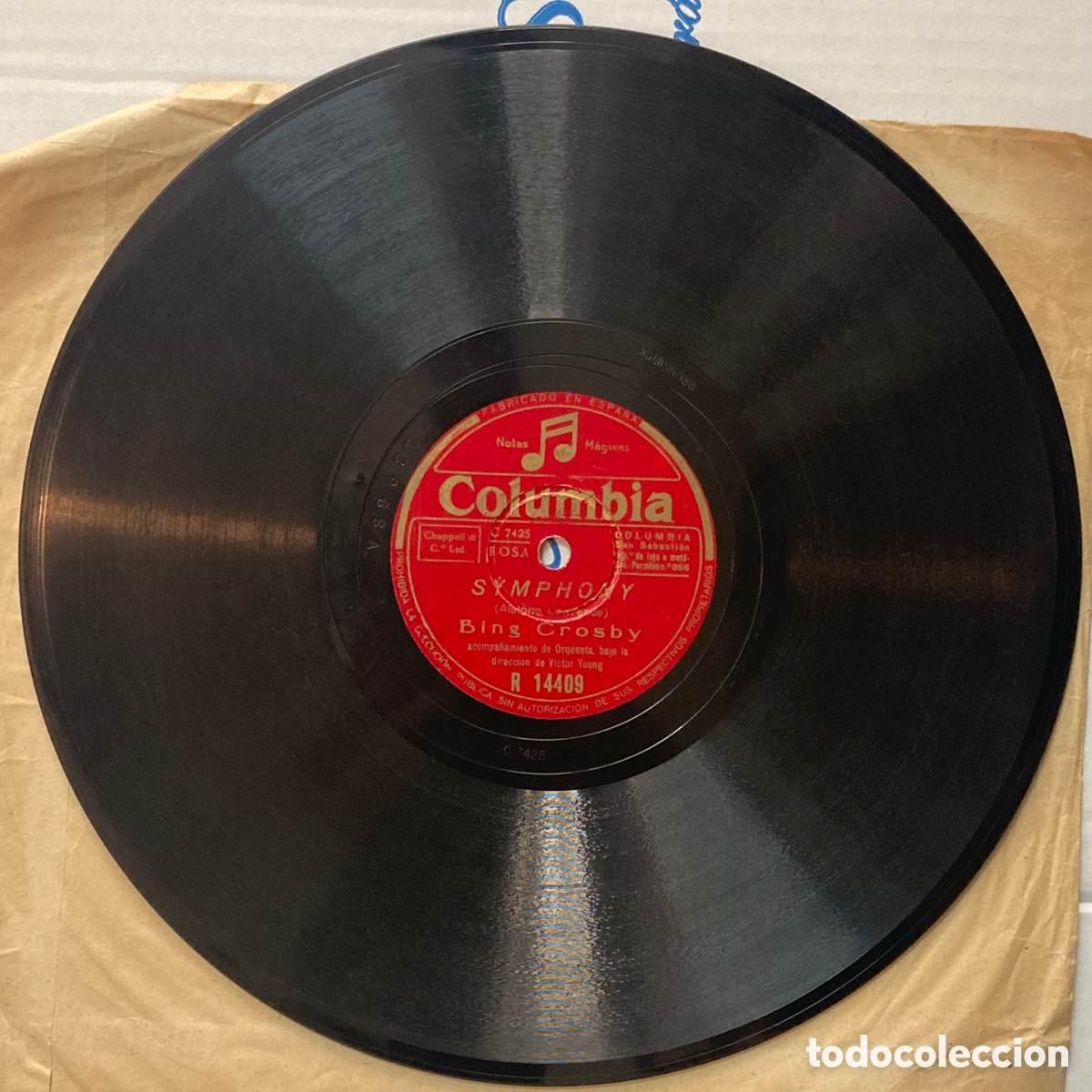 Discos de pizarra: Bing Crosby - Symphony / No Acierto a Decirtelo - Foto 1