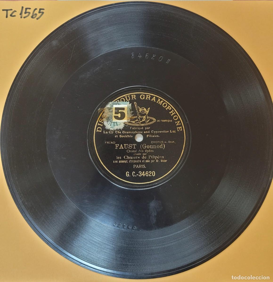 Discos de pizarra: DISCO 78 RPM - GRAMOPHONE - CHOEURS DE LOP&Eacute;RA - FAUST - GRAM&Oacute;FONO - Foto 1