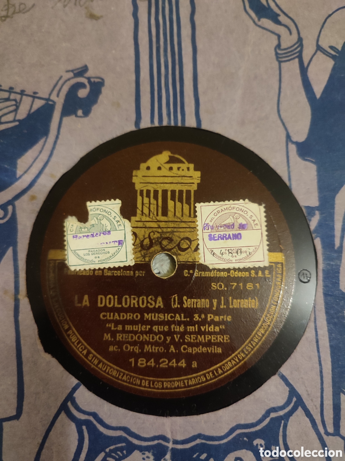 Discos de pizarra: La Dolorosa disco de gram&oacute;fono - Foto 2