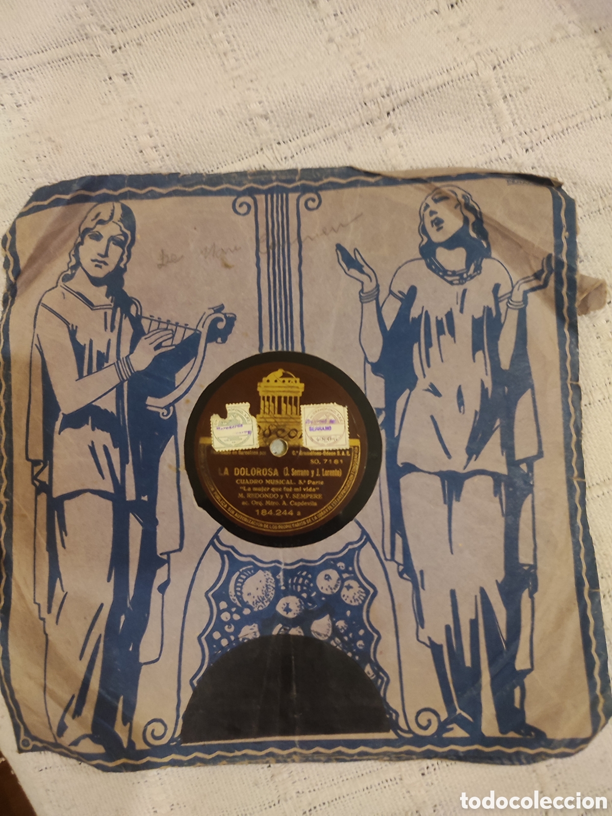 Discos de pizarra: La Dolorosa disco de gram&oacute;fono - Foto 1