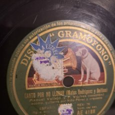 Discos de pizarra: 78 RPM MANUEL VALLEJO