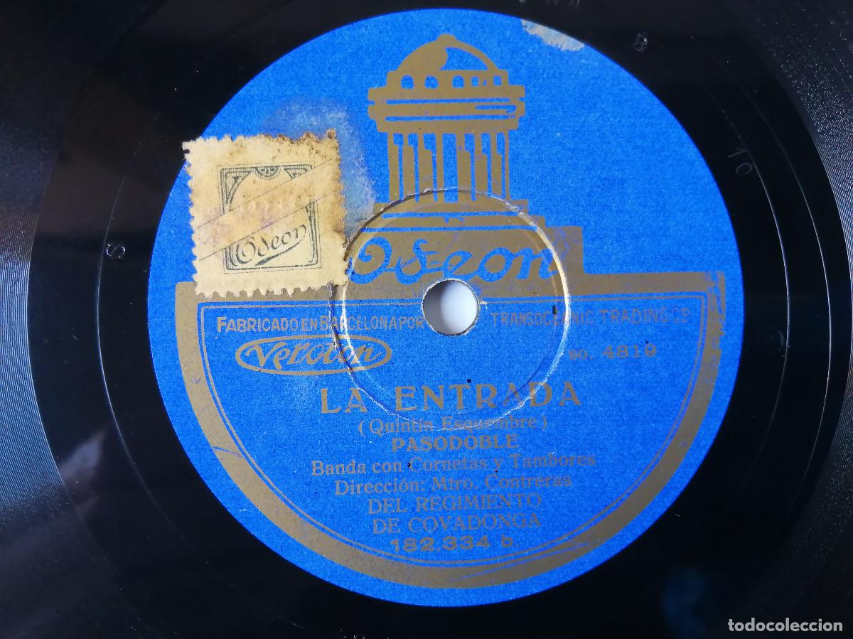 Discos de pizarra: Regimiento de Covadonga - La org&iacute;a dorada / La entrada - Odeon 182.334 - Foto 3