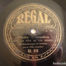 Discos de pizarra: NIÑA DE LOS PEINES - BULERÍA / MEDIA GRANADINA - REGAL RS 610