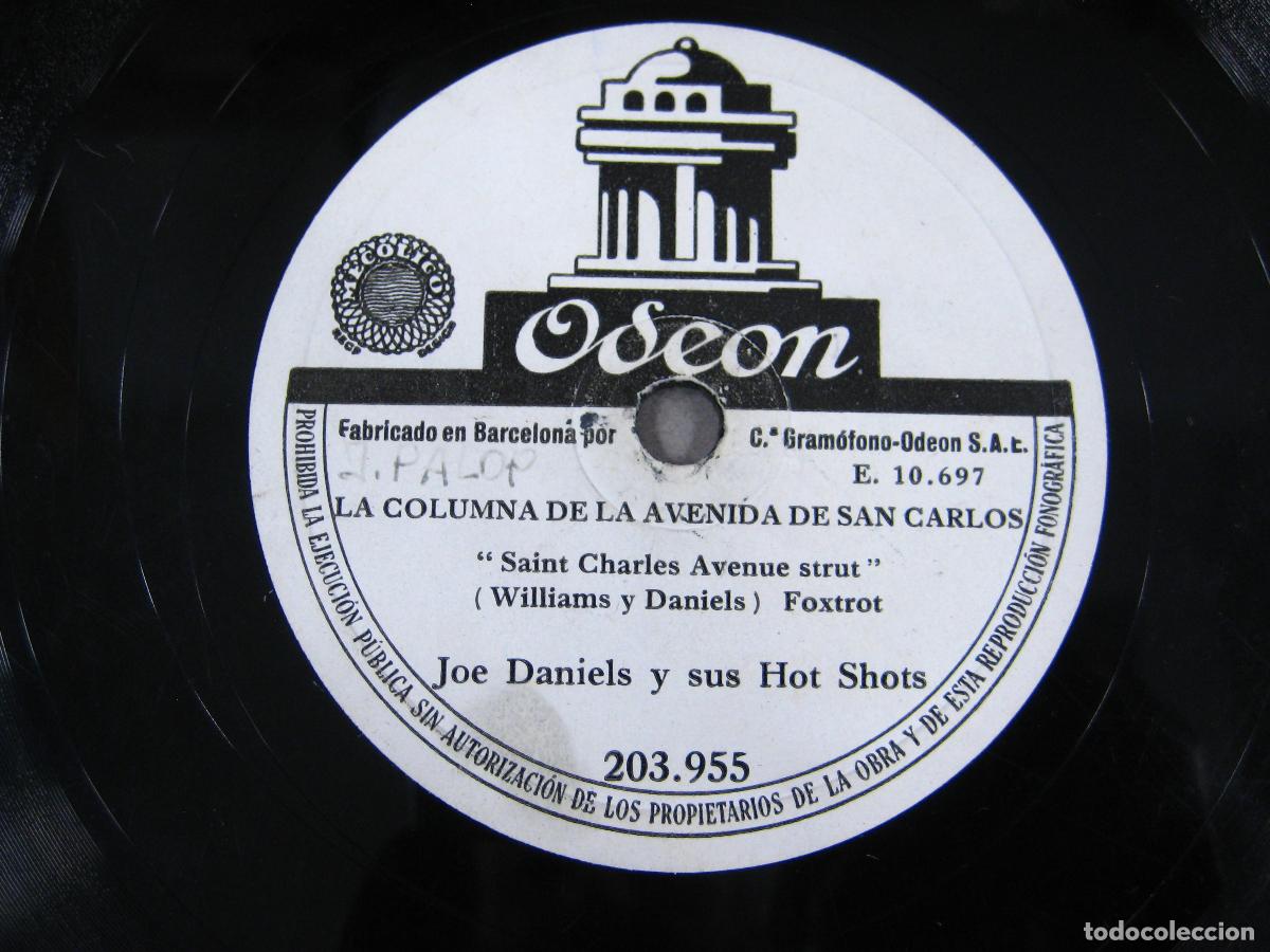 Discos de pizarra: DISCO DE GRAM&Oacute;FONO. LA COLUMNA DE LA AVENIDA DE SAN CARLOS. DRUM BOOGIE. ODEON - Foto 2