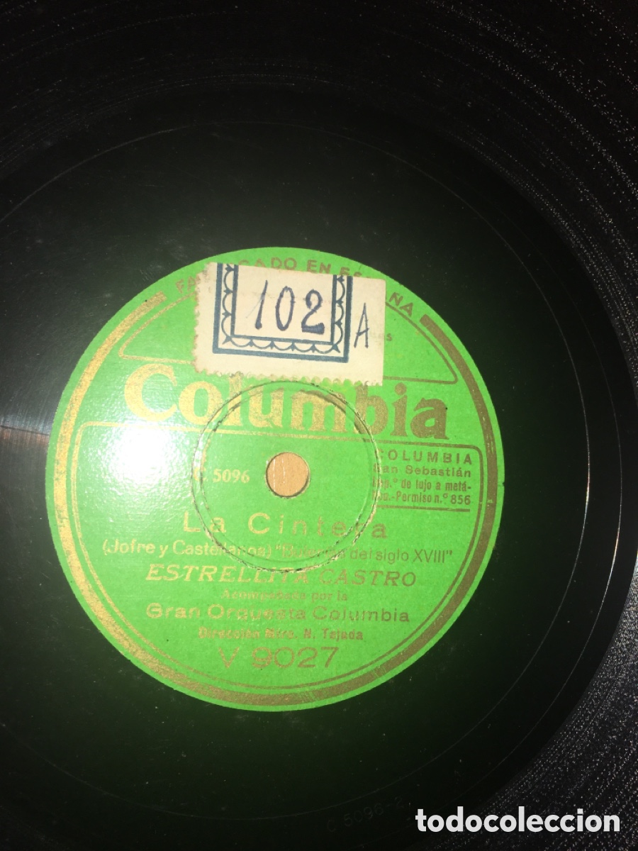 Discos de pizarra: Estrellita Castro - La cintera / Bajo el cielo andaluz - Foto 3