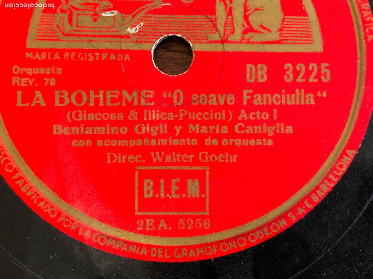 Discos de pizarra: DB 3225 - BENIAMINO GIGLI - CELESTE AIDA, PIZARRA - Foto 1