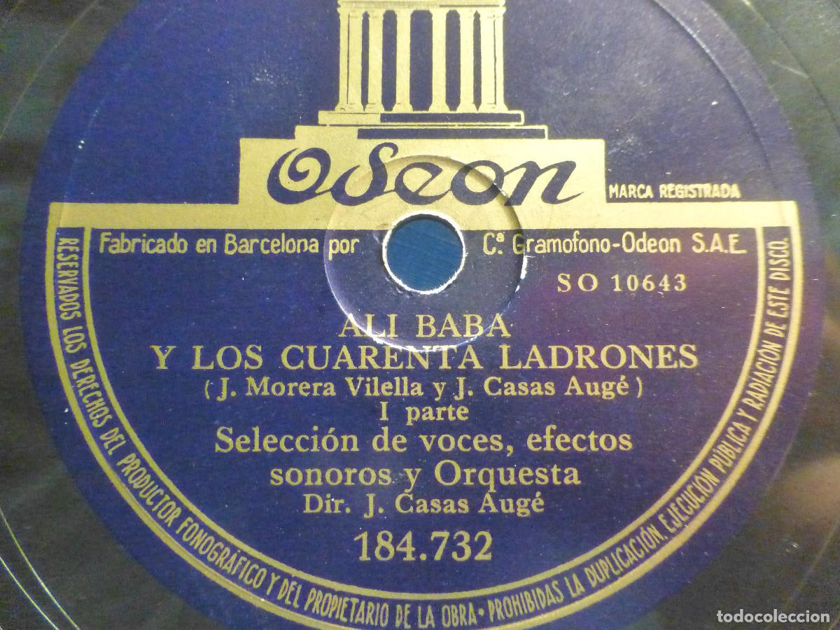 Discos de pizarra: Odeon 184.732 - Ali Bab&aacute; y los Cuarenta Ladrones - 1 y 2 Parte - Cuento infantil escenificado - Foto 2