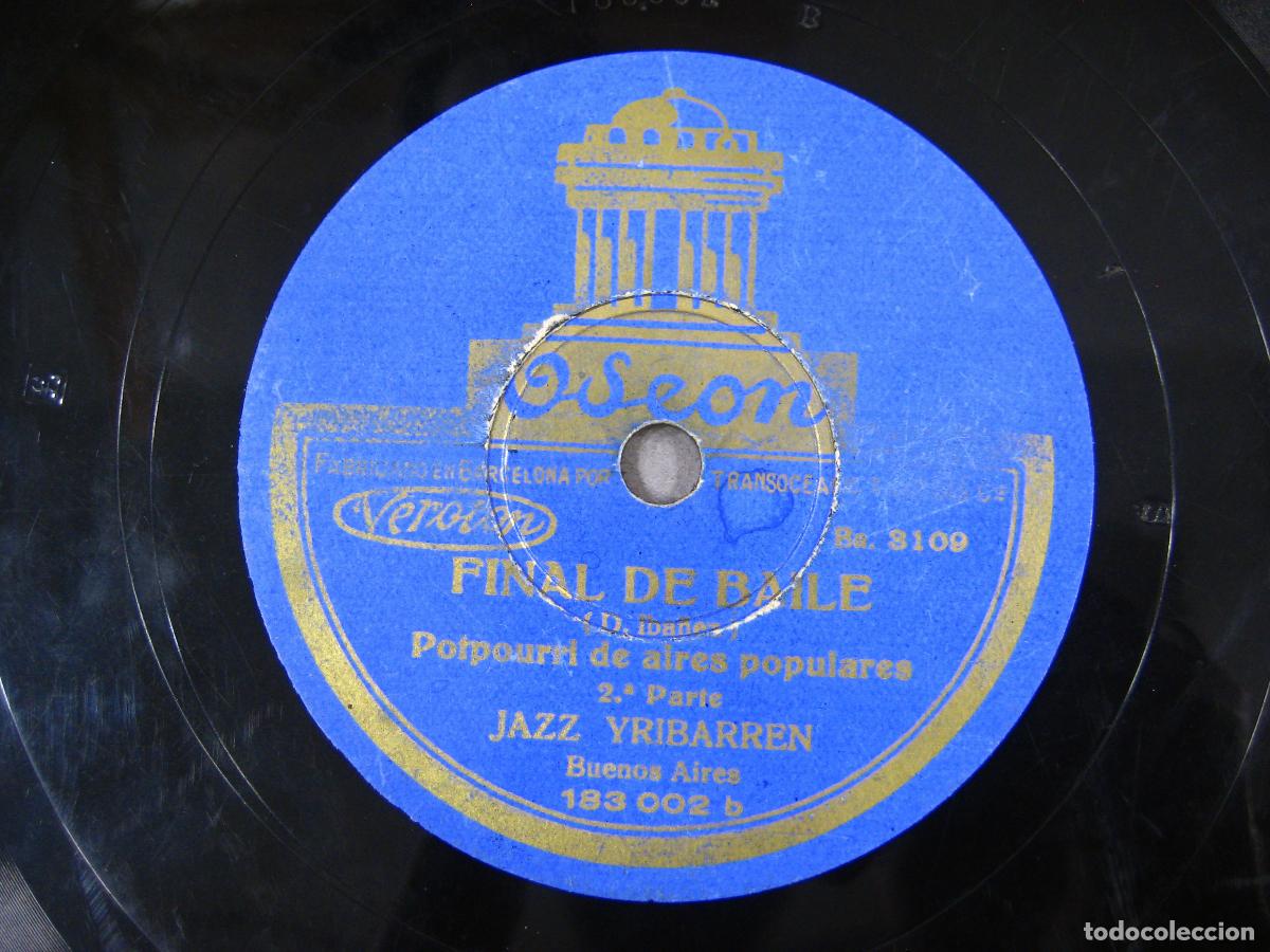 Discos de pizarra: DISCO DE GRAM&Oacute;FONO. FINAL DE BAILE. POTPOURRI DE BAILES POPULARES. ODEON - Foto 4