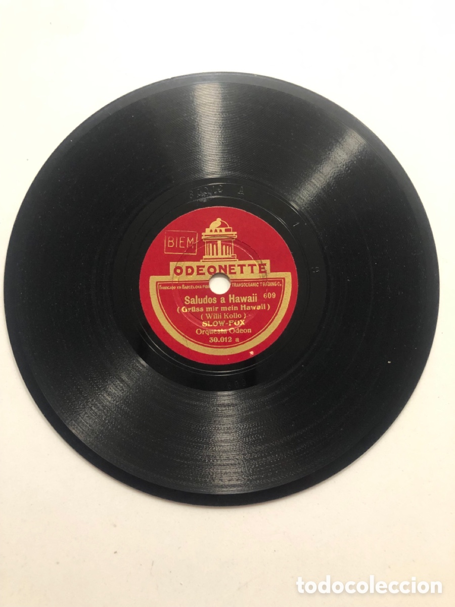 Discos de pizarra: Mini disco pizarra odeonette Raquel saludos a hawai - Foto 1