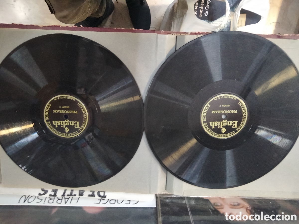 Discos de pizarra: English phonograph lesson 1 2 3 4 - Foto 1