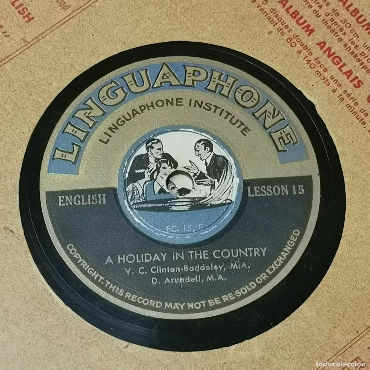 Discos de pizarra: Discos curso de ingl&eacute;s Linguaphone 1930 - Foto 2