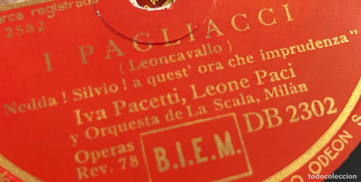Discos de pizarra: COMO NUEVO!! I PAGLIACCI-LEONCAVALLO-SEI LA SO BEN CHE DIFFO -&Oacute;PERA DISCO PIZARRA-DB.2302-DOBLE CARA - Foto 4