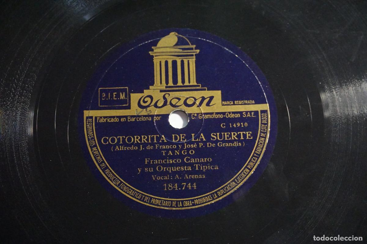 Discos de pizarra: Pizarra Odeon 184.744 - Francisco Canaro - Cotorrita de la Suerte, Preconera - Foto 1
