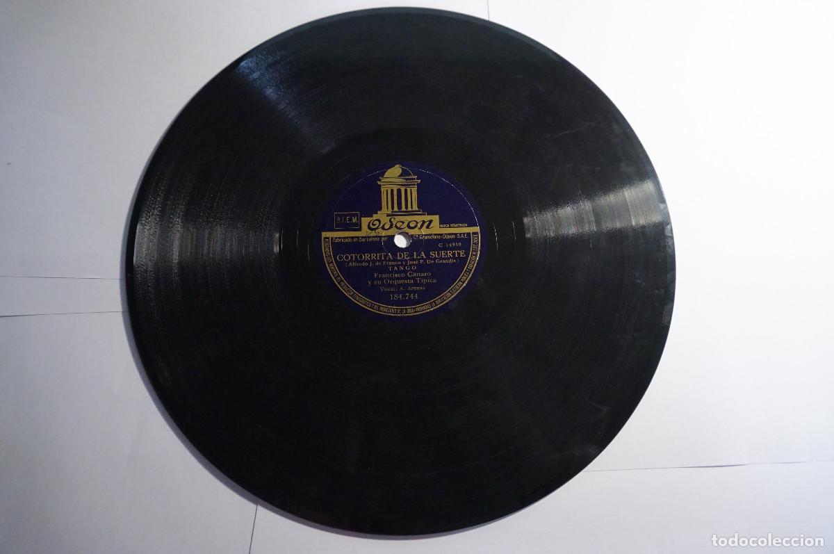 Discos de pizarra: Pizarra Odeon 184.744 - Francisco Canaro - Cotorrita de la Suerte, Preconera - Foto 4