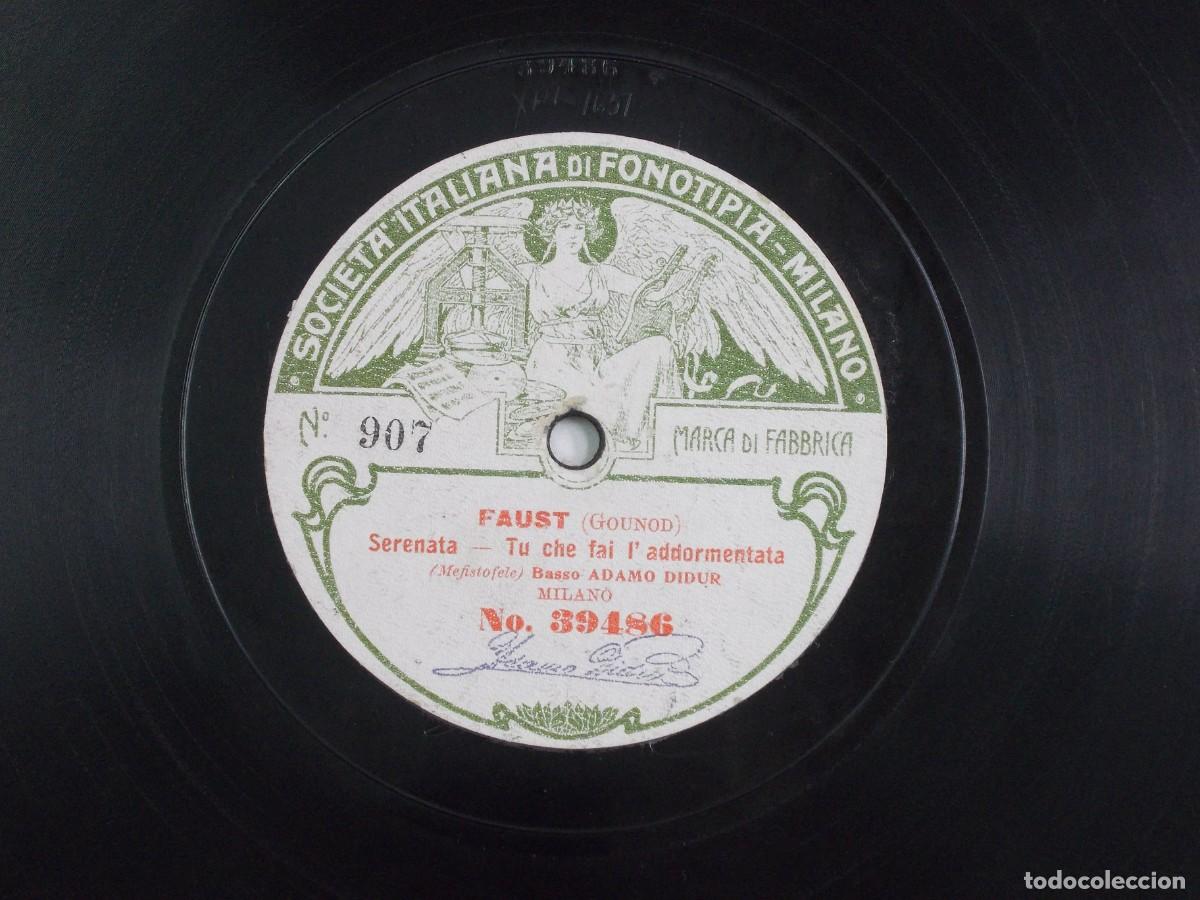 Discos de pizarra: ANTIGUO DISCO DE PIZARRA PARA GRAMOFONO FAUST ADAMO DIDUR FAUSTO - Foto 1