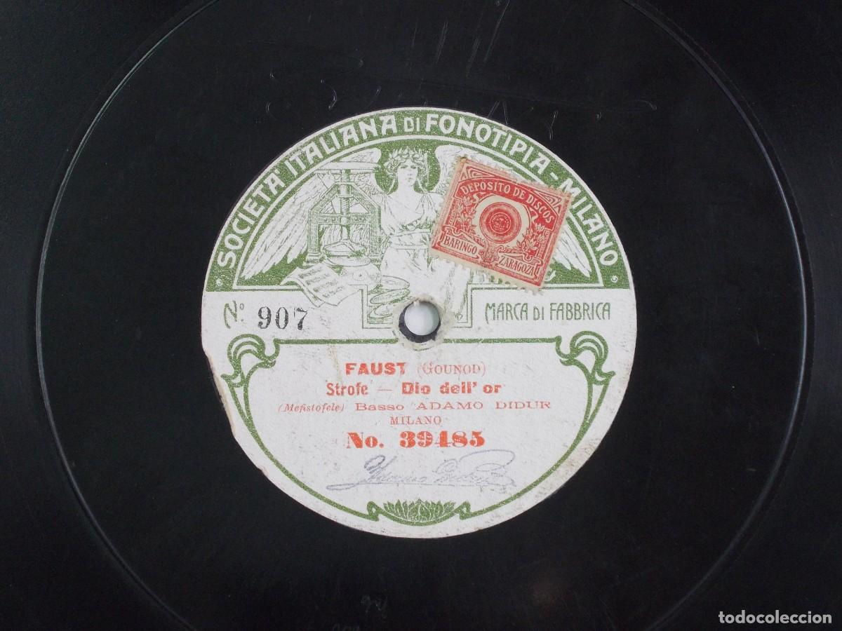 Discos de pizarra: ANTIGUO DISCO DE PIZARRA PARA GRAMOFONO FAUST ADAMO DIDUR FAUSTO - Foto 2