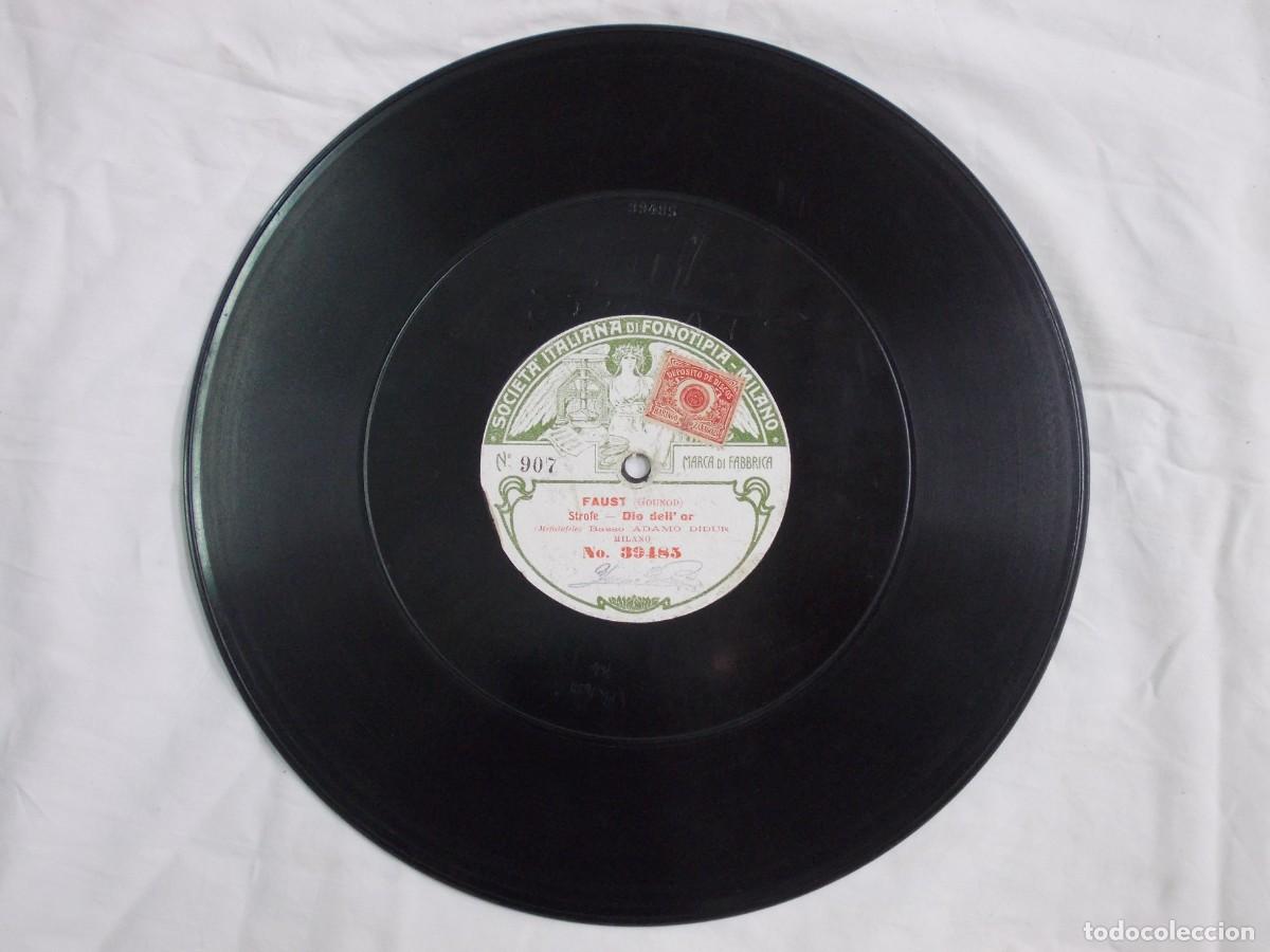 Discos de pizarra: ANTIGUO DISCO DE PIZARRA PARA GRAMOFONO FAUST ADAMO DIDUR FAUSTO - Foto 3