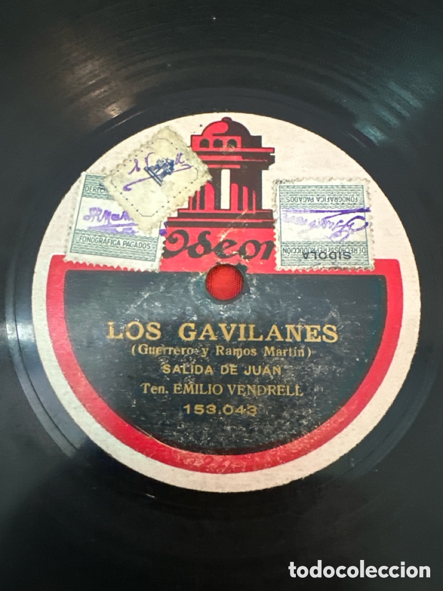 Discos de pizarra: LOS GAVILANES - SALUDA DE JUAN / LA ROSA - EMILIO VENDRELL - Foto 1