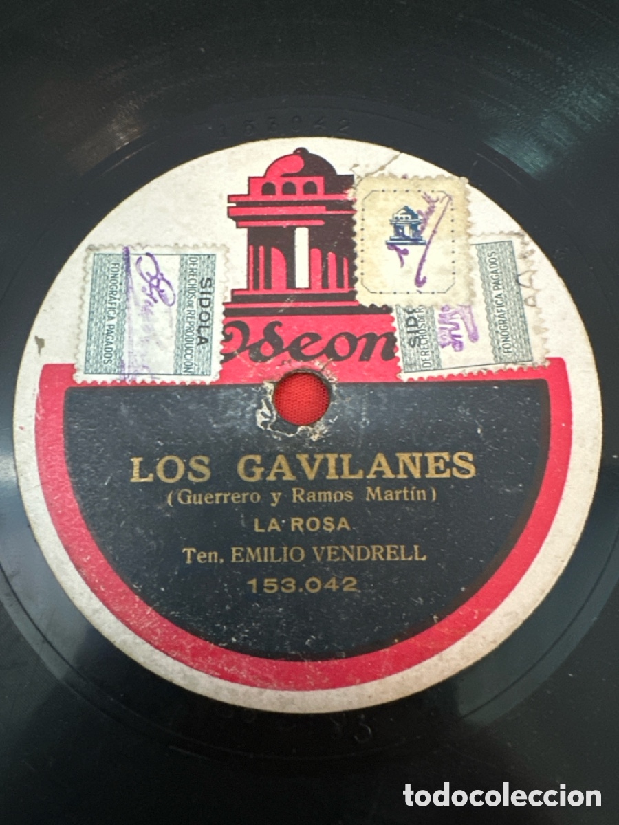 Discos de pizarra: LOS GAVILANES - SALUDA DE JUAN / LA ROSA - EMILIO VENDRELL - Foto 5