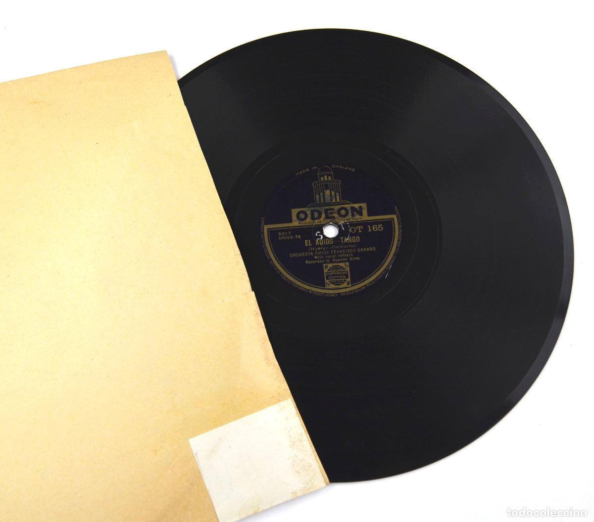 Discos de pizarra: ORQUESTA TIPICA FRANCISCO CANARO. TANGO, EL ADI&Oacute;S. DISCO 25CM DI&Aacute;METRO. - Foto 3