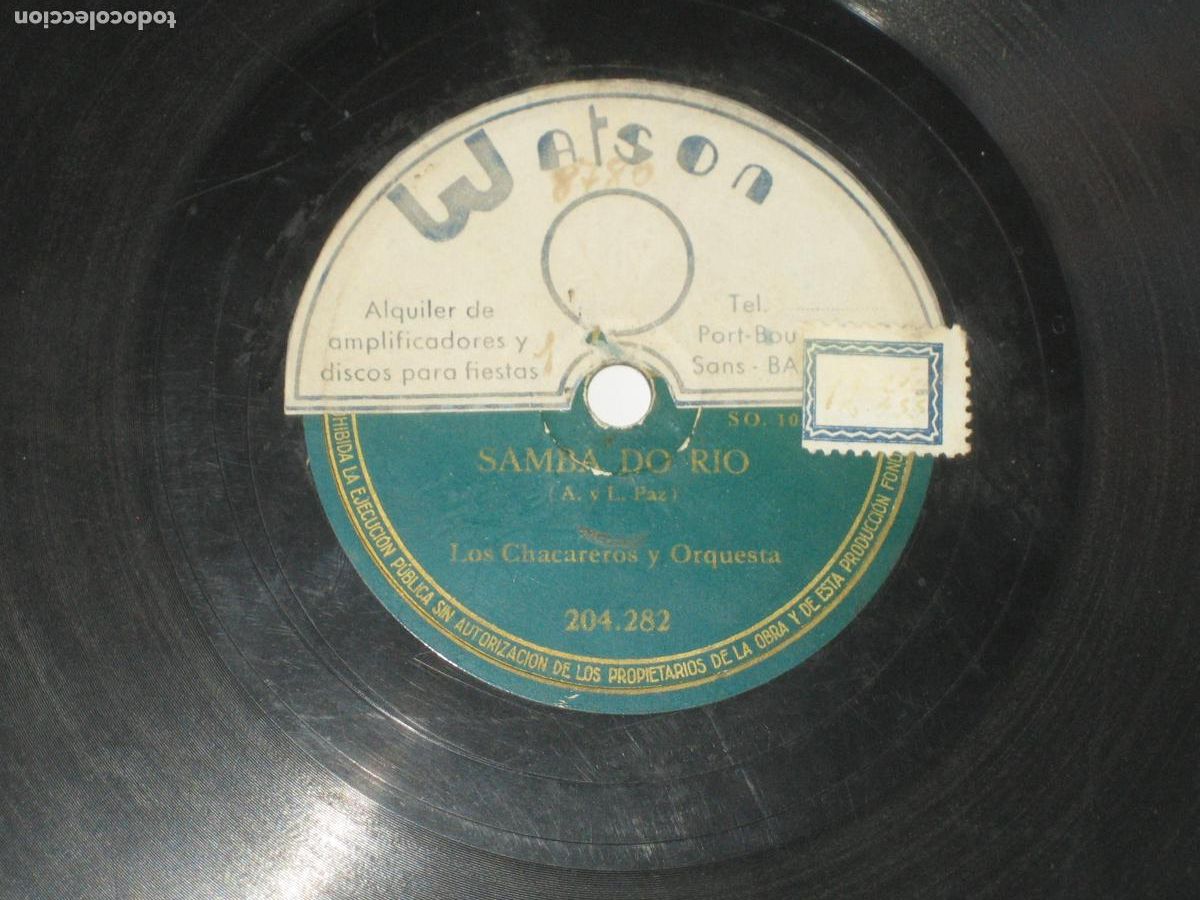 Discos de pizarra: DISCOFERTA - PIZARRA - LOS CHACAREROS - SAMBO DO RIO Y AY MI SEVILLA - Foto 1