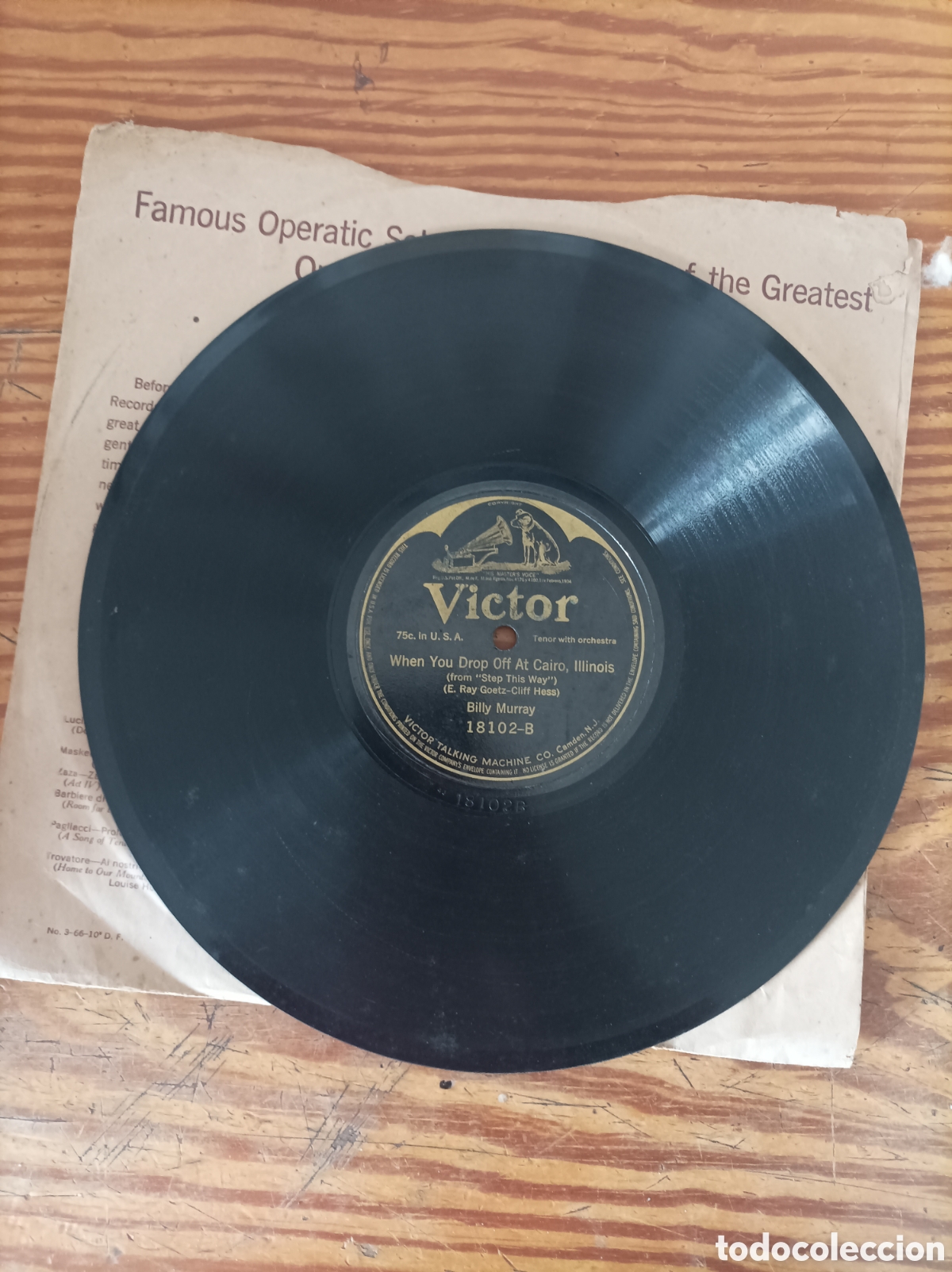 Discos de pizarra: Disco Piedra V&iacute;ctor. int&eacute;rprete Billy Murray - Foto 5