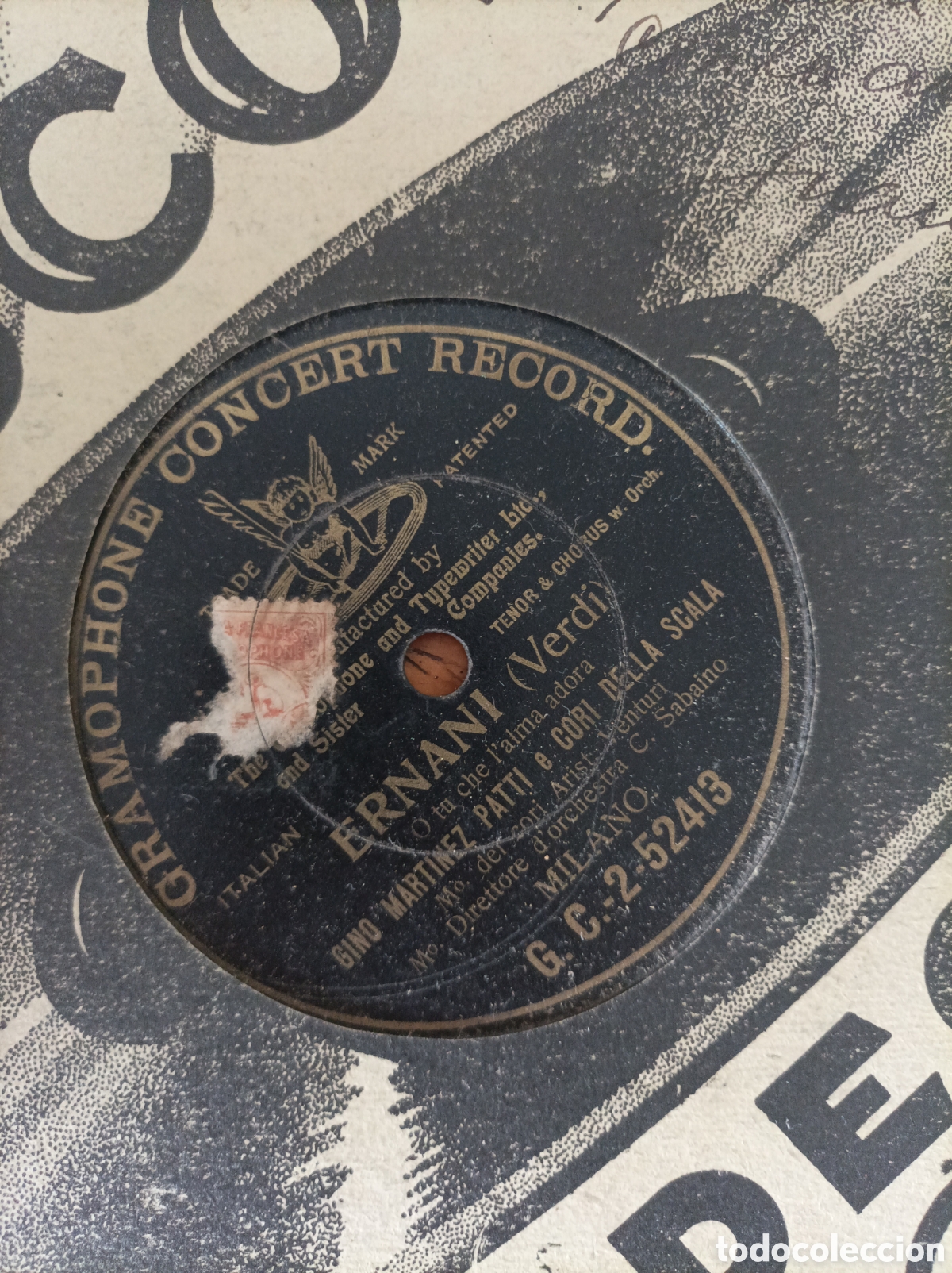 Discos de pizarra: Disco Piedra. Ernani de Verdi - Foto 2