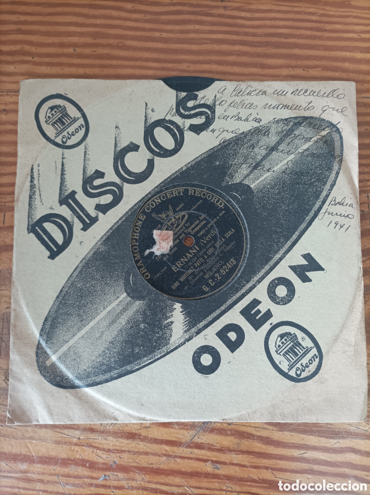 Discos de pizarra: Disco Piedra. Ernani de Verdi - Foto 1