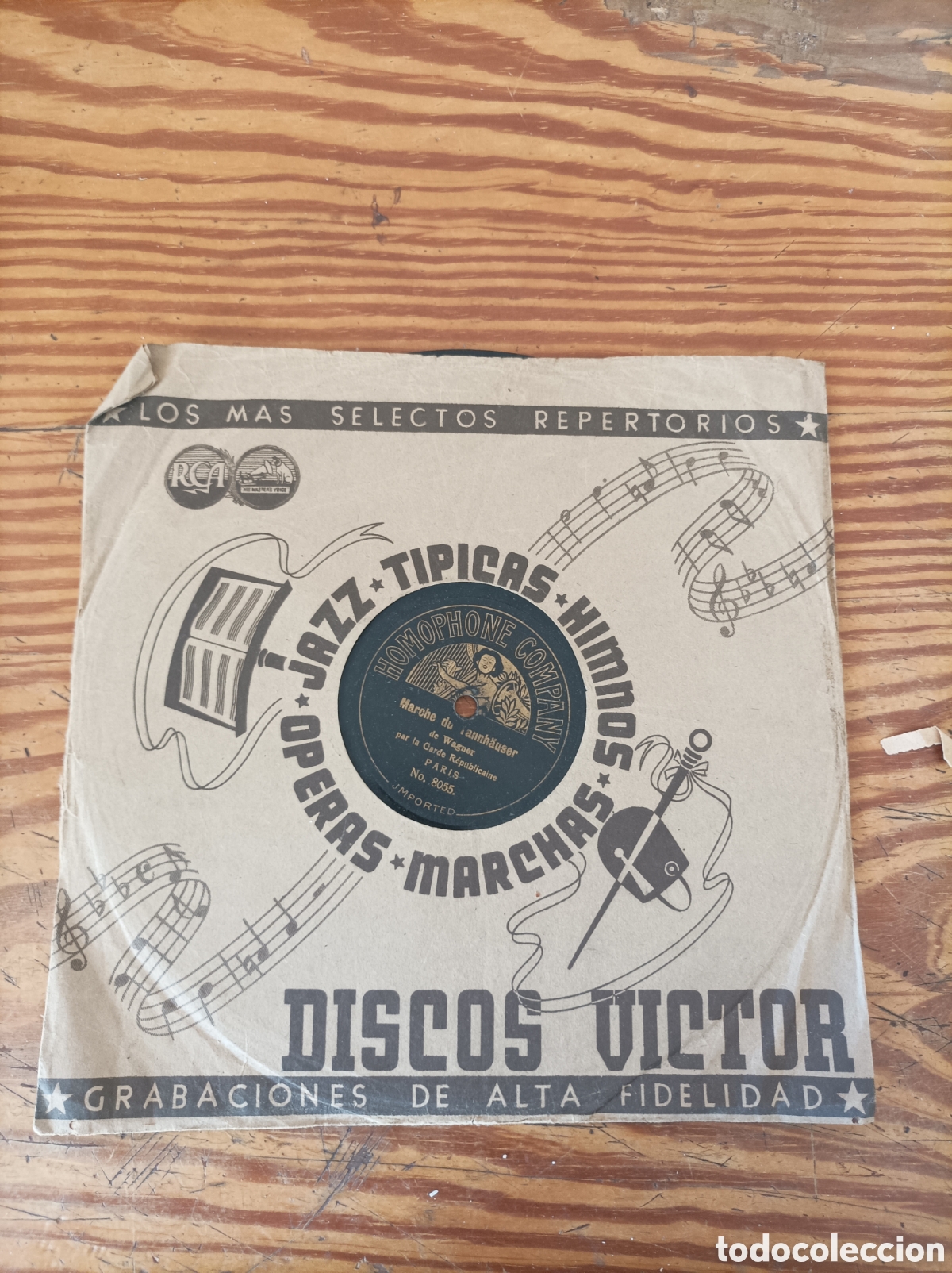 Discos de pizarra: Disco de piedra. Marche du Tannhauser. Wagner - Foto 1