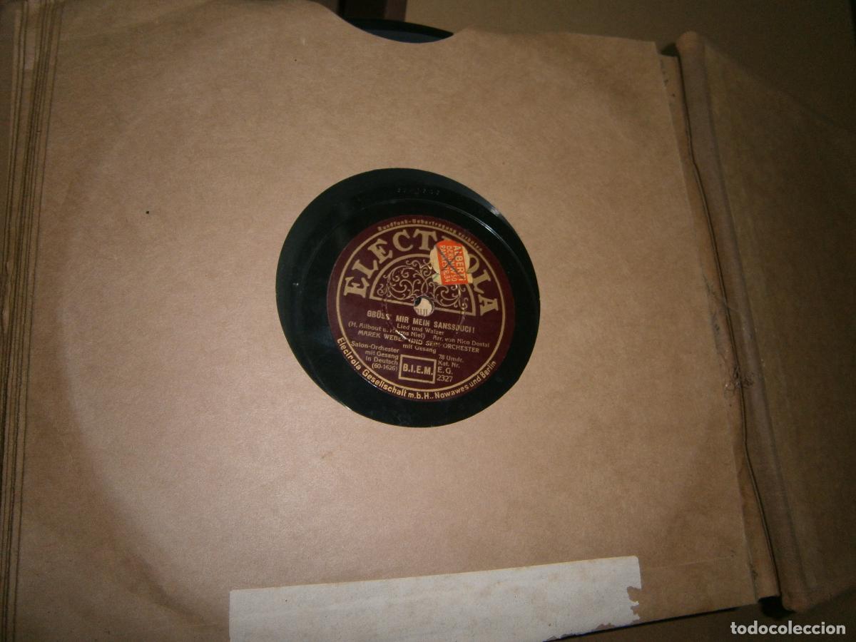 Discos de pizarra: ANTIGUO DISCO DE PIZARRA - ELECTROLA - MAREK WEBER Y SU ORQUESTA - Foto 2