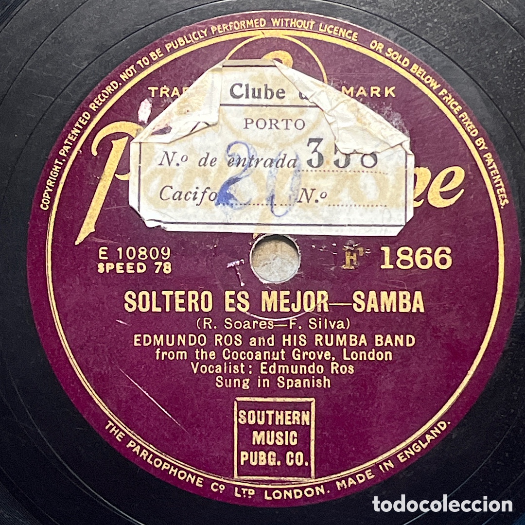 Discos de pizarra: Edmundo Ros - Son - Samba - Parlophone - Foto 2