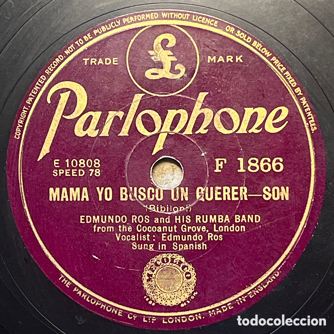 Discos de pizarra: Edmundo Ros - Son - Samba - Parlophone - Foto 1