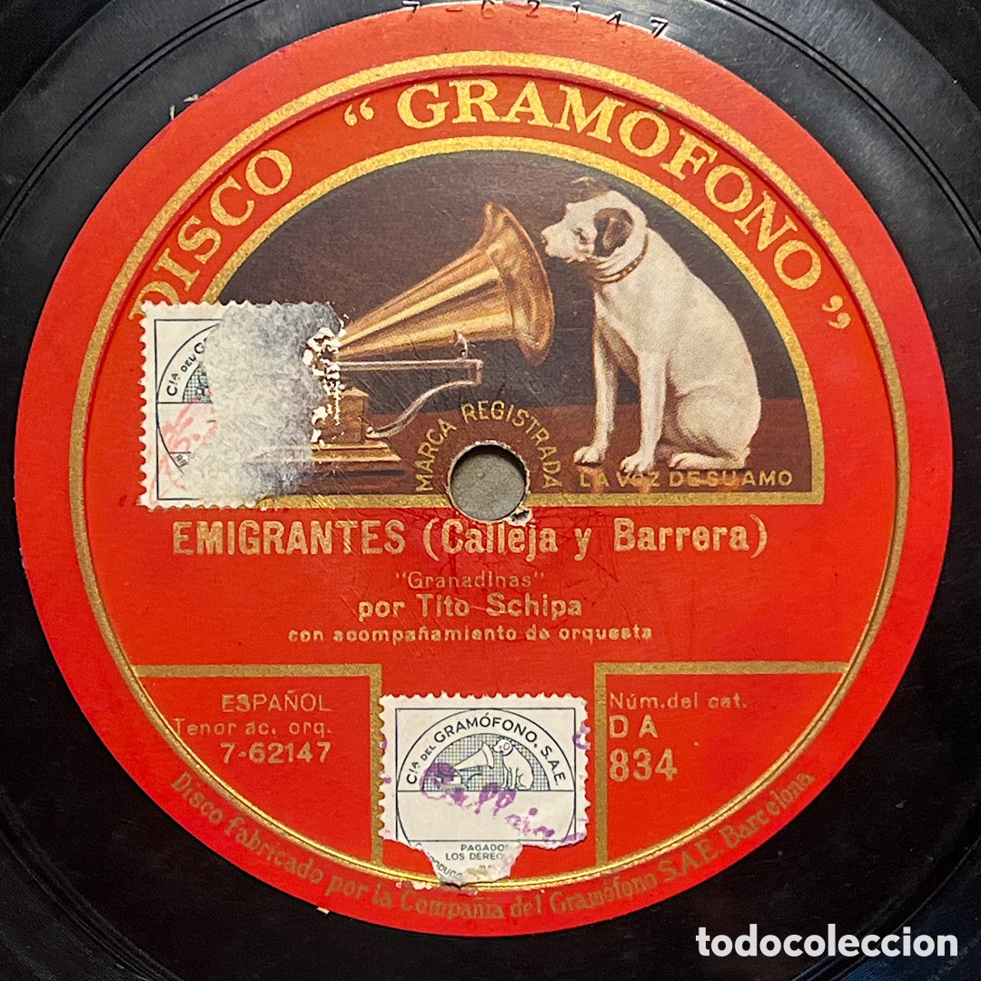 Discos de pizarra: Tito Schipa - Granadinas - 78 Rpm - Foto 4