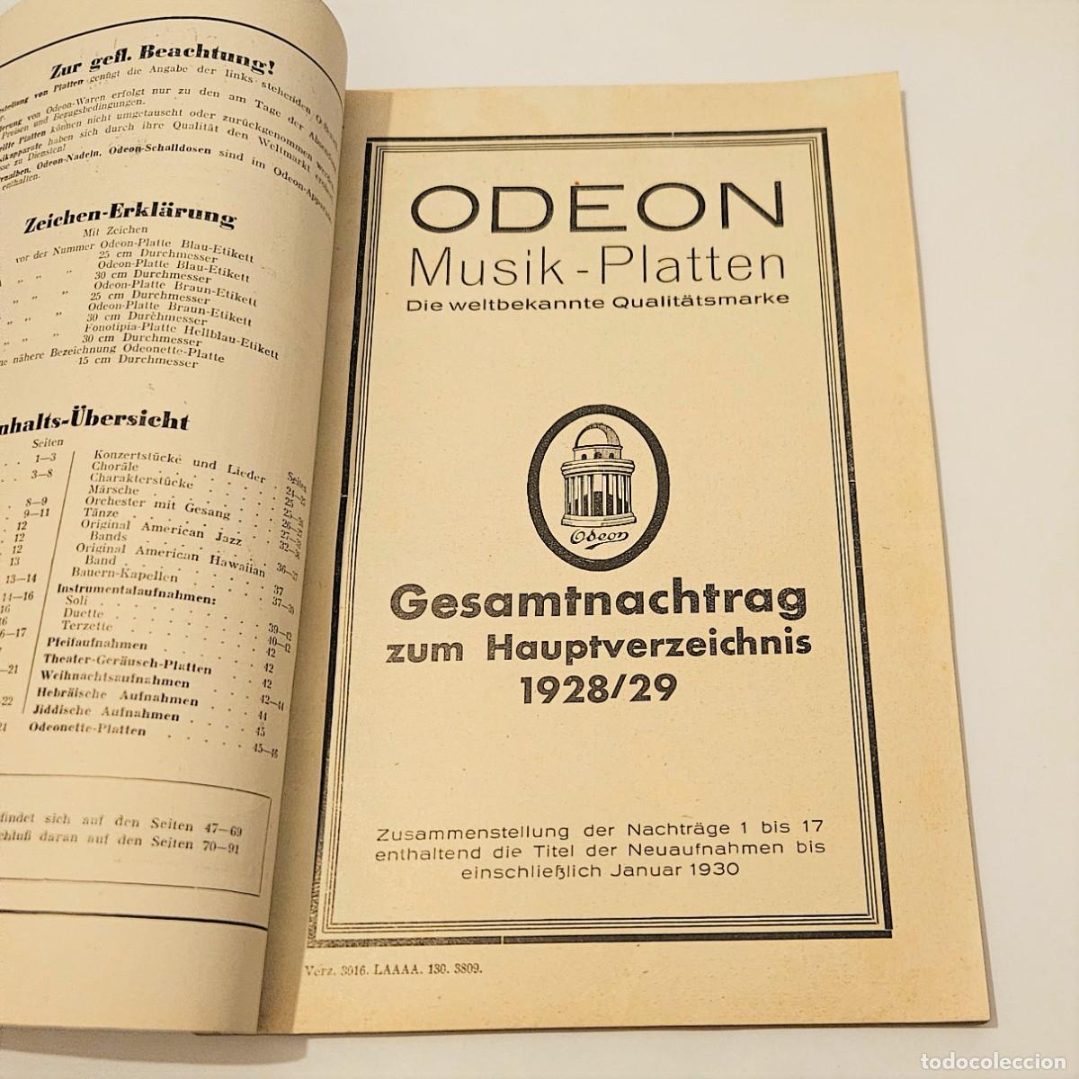Discos de pizarra: Catalogo de Odeon de discos de pizarra. 1928 - 1929 - Foto 2