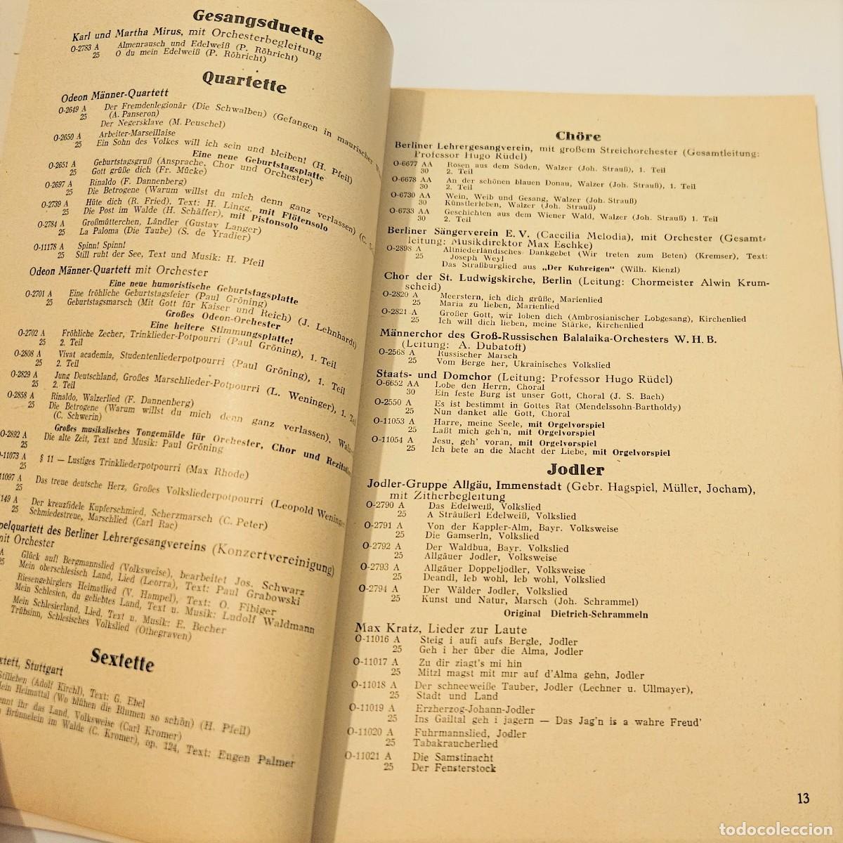 Discos de pizarra: Catalogo de Odeon de discos de pizarra. 1928 - 1929 - Foto 3