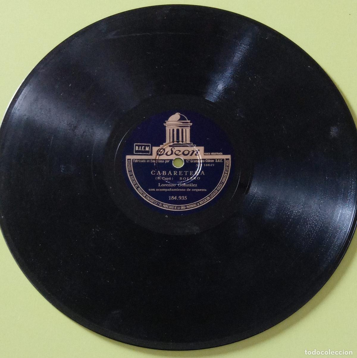 Discos de pizarra: DISCO PIZARRA. LORENZO GONZALEZ. NI&Ntilde;A, CABARETERA - Foto 2
