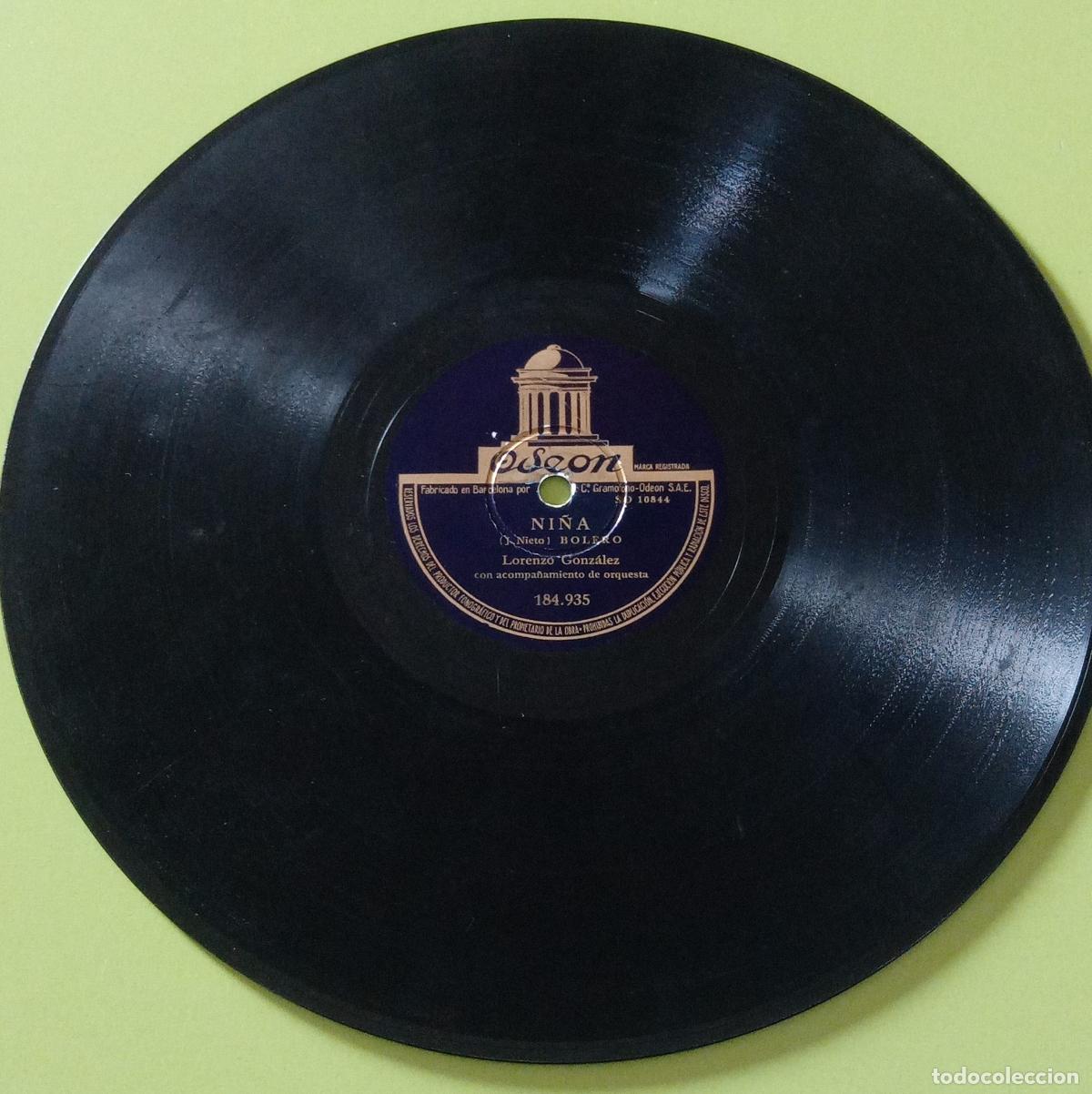 Discos de pizarra: DISCO PIZARRA. LORENZO GONZALEZ. NI&Ntilde;A, CABARETERA - Foto 1