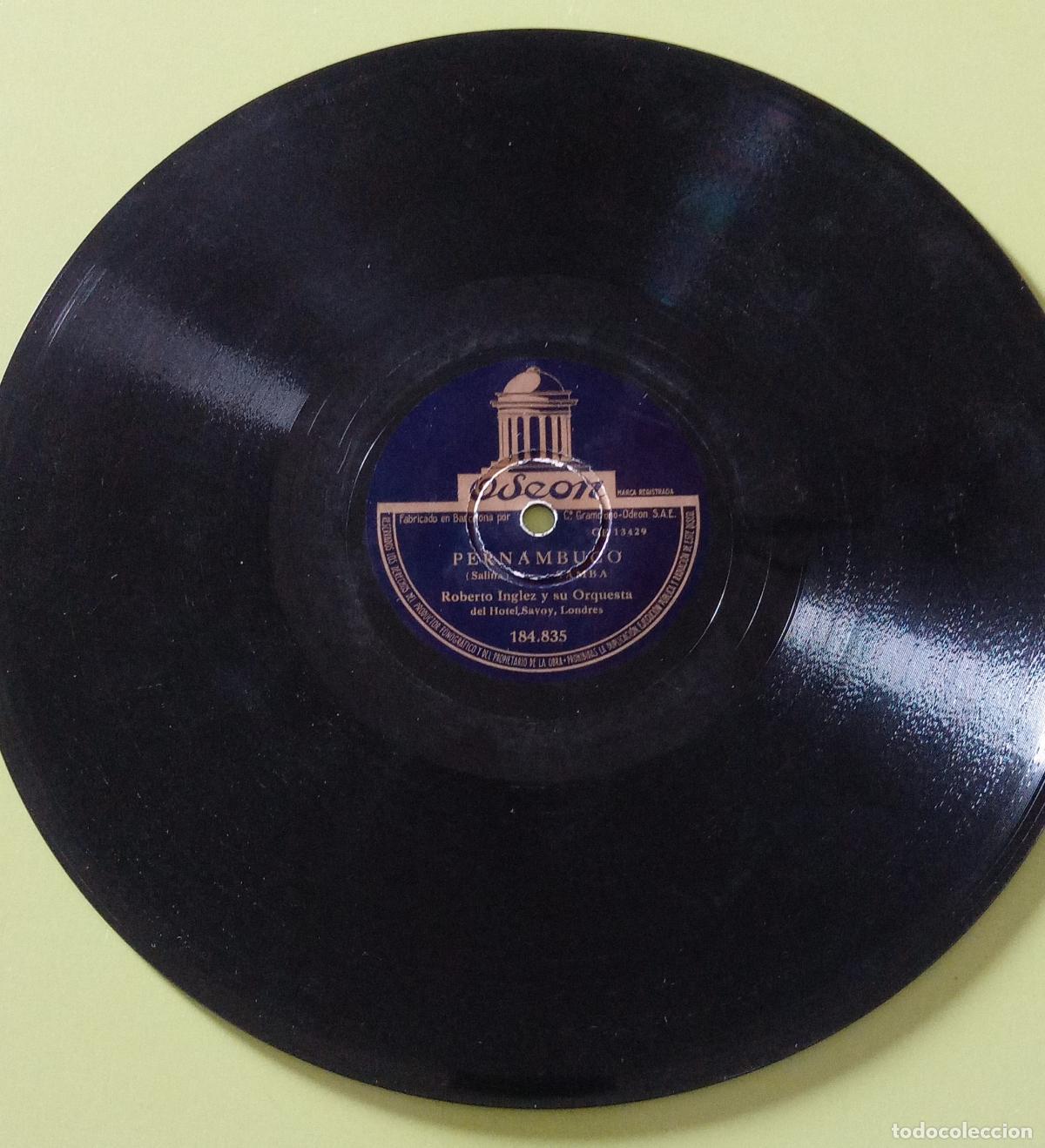 Discos de pizarra: DISCO PIZARRA. ROBERTO INGLEZ Y SU ORQUESTA. PERNAMBUCO, JEZABEL. - Foto 2