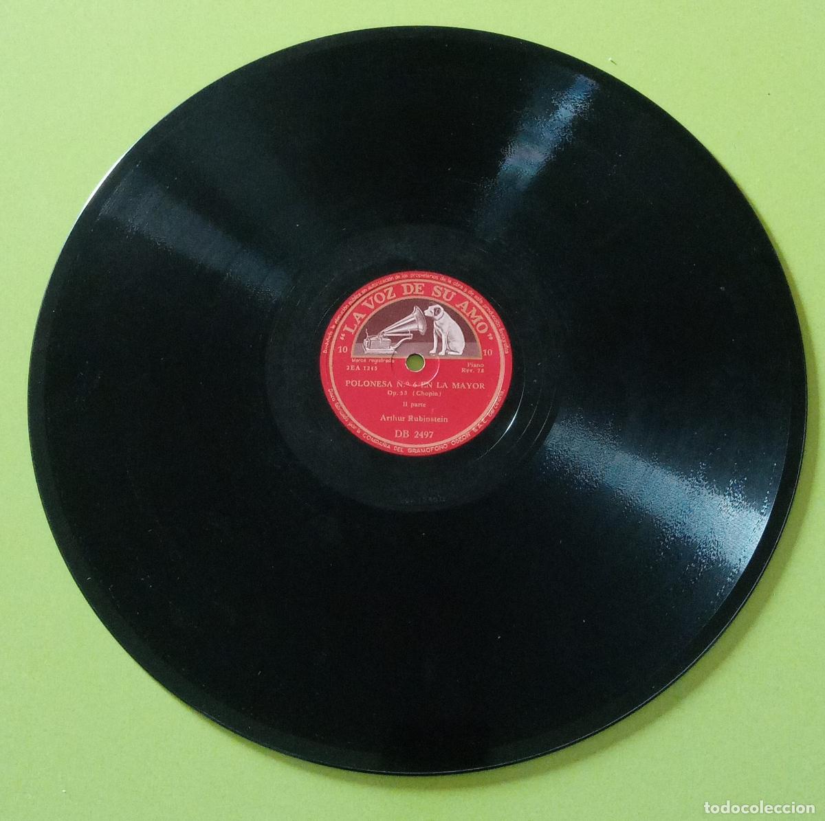 Discos de pizarra: DISCO PIZARRA. ARTHUR RUBINSTEIN. POLONESA N&ordm; 6 EN LA MAYOR, - Foto 2