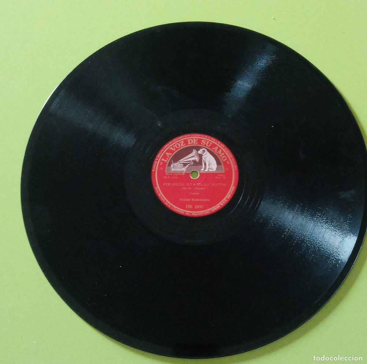 Discos de pizarra: DISCO PIZARRA. ARTHUR RUBINSTEIN. POLONESA N&ordm; 6 EN LA MAYOR, - Foto 1