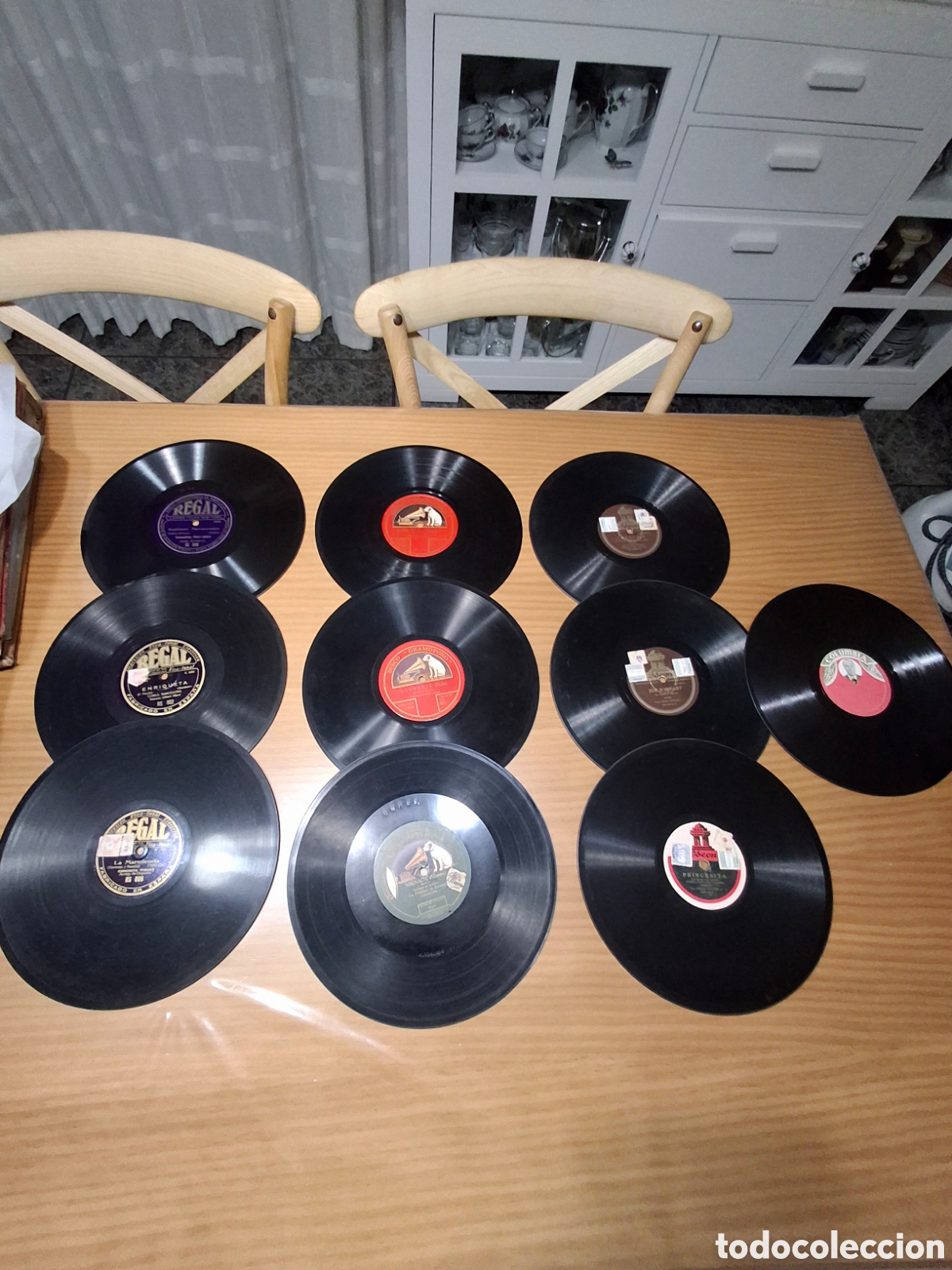 Discos de pizarra: 10 discos medianos de pizarra y albun - Foto 1